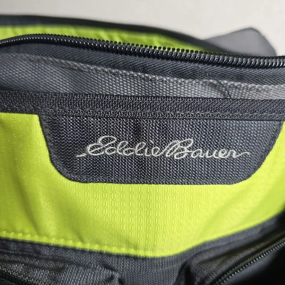 EDDIE BAUER Water Resistant Bag Green Gray & Black Large Diaper Bag